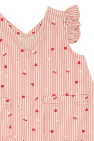 Kurzarm-Kleid Karoline mit Herz und Kirschen Stickerei von Hust & Claire