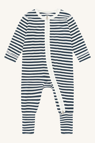 Bambus Pyjama Mulle Skyway Blues gestreift von Hust and Claire