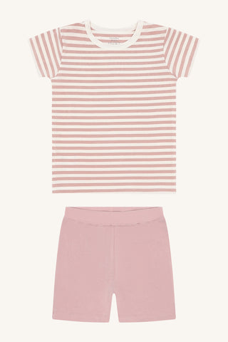 Bambus Pyjama Set Fun Dusty Rose gestreift von Hust and Claire