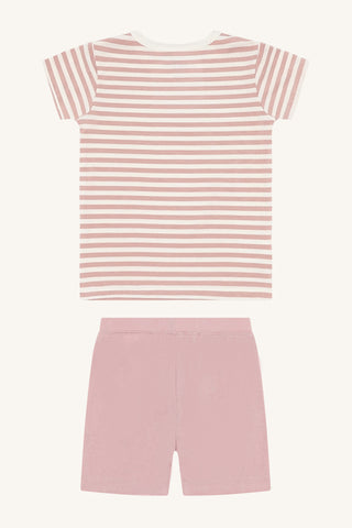 Bambus Pyjama Set Fun Dusty Rose gestreift von Hust and Claire