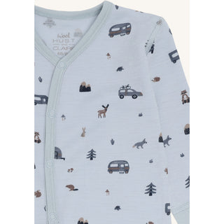 Merinowolle Pyjama Mobi Camp Baby Blue von Hust & Claire