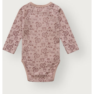 Merinowolle Wickelbody Bo Woodland Dusty Rose von Hust & Claire