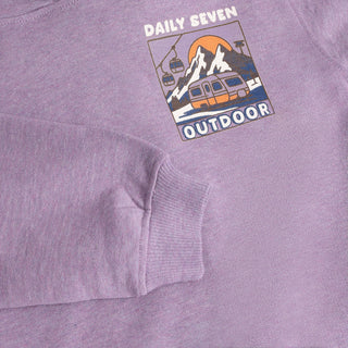 Hoodie Violett meliert mit Print von Daily7Kids