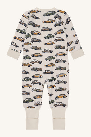 Merinowolle Pyjama Mobi Cars Beige von Hust & Claire