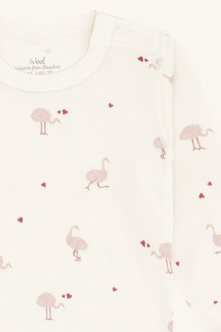 Merinowolle-Bambus Body Baloo Ostrich Off White von Hust & Claire