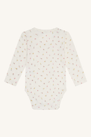 Bambus Langarm Body Buller Ivory mit Blumenprint von Hust and Claire