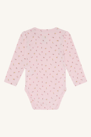 Bambus Langarm Body Buller Chalk Pink mit Blumenprint von Hust and Claire