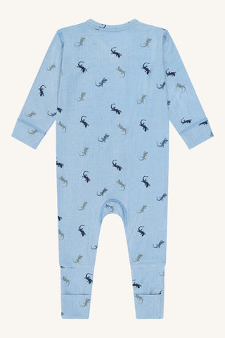 Bambus Pyjama Mulle Lizards Light Blue von Hust and Claire