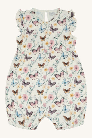 Bambus Kurzarm Strampler Milu Butterfly Ivory von Hust and Claire