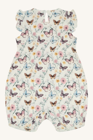 Bambus Kurzarm Strampler Milu Butterfly Ivory von Hust and Claire