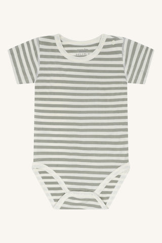 Bambus Kurzarm Body Buller gestreift Forest fog von Hust and Claire