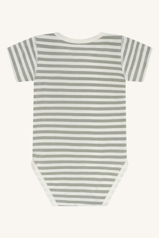 Bambus Kurzarm Body Buller gestreift Forest fog von Hust and Claire