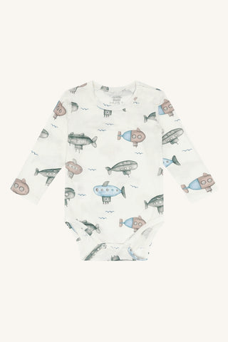 Bambus Langarm Body Buller Submarine Ivory von Hust and Claire