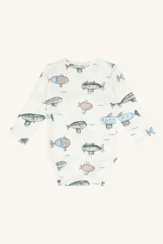 Bambus Langarm Body Buller Submarine Ivory von Hust and Claire