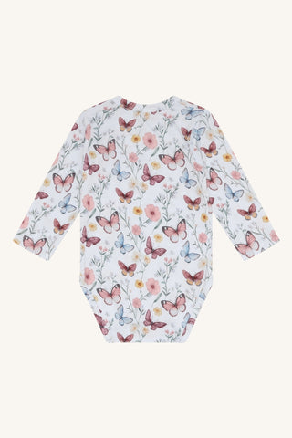 Bambus Langarm Body Buller Butterfly Water Blue von Hust and Claire
