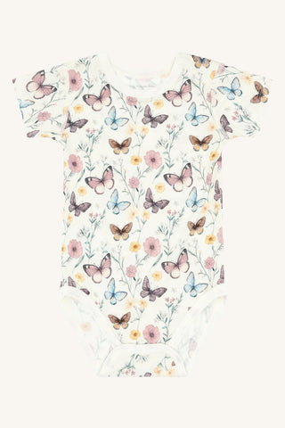 Bambus Kurzarm Body Buller Butterfly Ivory von Hust and Claire