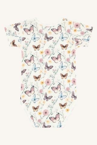 Bambus Kurzarm Body Buller Butterfly Ivory von Hust and Claire