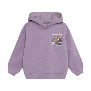 Hoodie Violett meliert mit Print von Daily7Kids