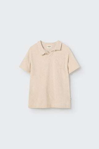 Frottee Polo Shirt Mael Ivory Melange von Cozmo