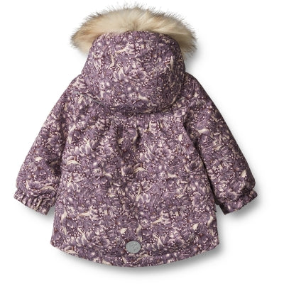 Winterjacke Mathilde Tech für Kleinkinder mit Lila Tulpenprint von Wheat