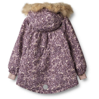 Winterjacke Mathilde Tech für Kids mit Lila Tulpenprint von Wheat