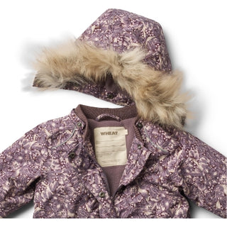 Winterjacke Mathilde Tech für Kleinkinder mit Lila Tulpenprint von Wheat