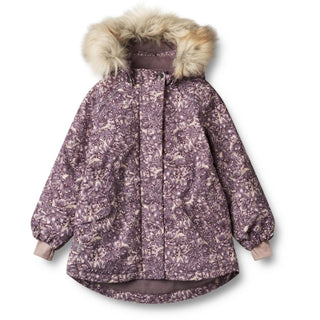 Winterjacke Mathilde Tech für Kids mit Lila Tulpenprint von Wheat