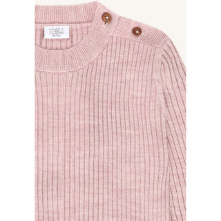 Merinowolle Strickpullover Pil Heather Rosa von Hust and Claire