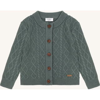 Merinowolle Strickjacke Curi Balsam Green von Hust and Claire