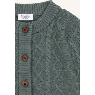 Merinowolle Strickjacke Curi Balsam Green von Hust and Claire