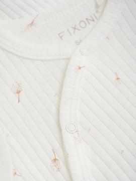 Rib-Strampler Weiss mit Pollenprint von Fixoni