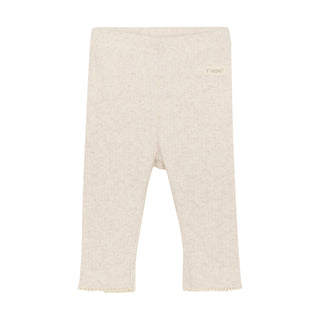Baby-Leggings White Sand Melange mit Lochmuster von Fixoni