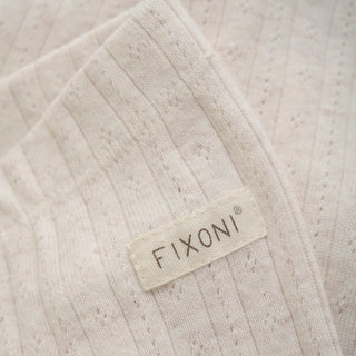 Baby-Leggings White Sand Melange mit Lochmuster von Fixoni