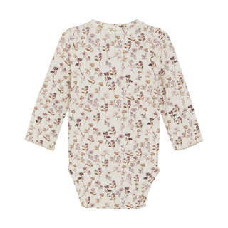 Modal Langarm-Body weiss mit Blumenmuster von Fixoni