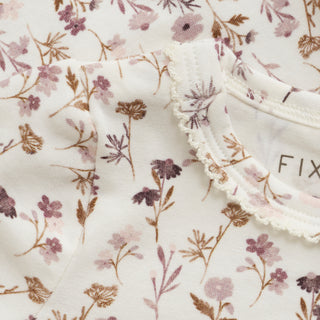 Modal Langarm-Body weiss mit Blumenmuster von Fixoni