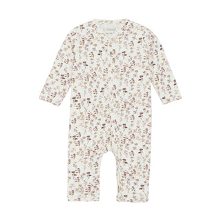 Modal Langarm-Strampler weiss mit Blumenmuster von Fixoni
