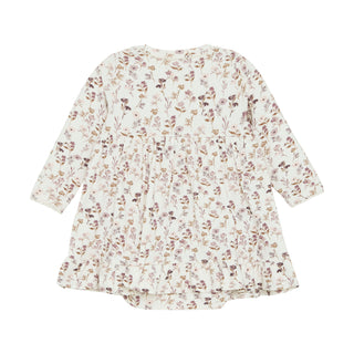Modal Langarm-Kleid weiss mit Blumenmuster von Fixoni