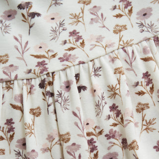 Modal Langarm-Kleid weiss mit Blumenmuster von Fixoni