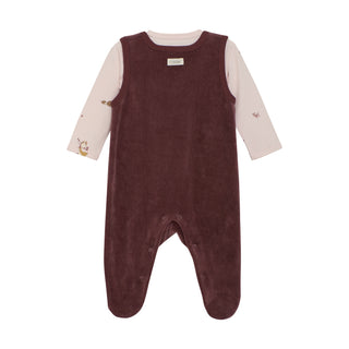 Velour Strampler und Body-Set Violett von Fixoni