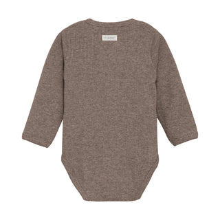 Modal Wickelbody Coffee Quartz Melange Braun von Fixoni