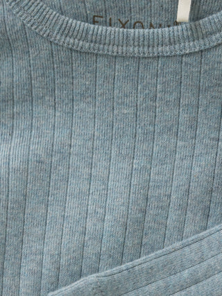 Langarm Body Arona Melange Blau von Fixoni