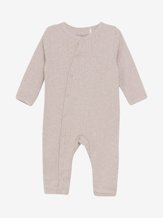 Baumwoll-Strampler Violet Ice Melange mit Lochmuster von Fixoni