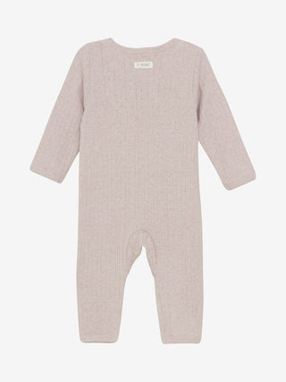 Baumwoll-Strampler Violet Ice Melange mit Lochmuster von Fixoni