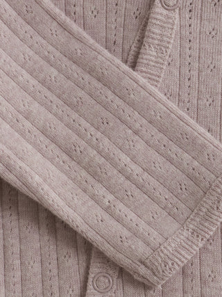 Baumwoll-Strampler Violet Ice Melange mit Lochmuster von Fixoni