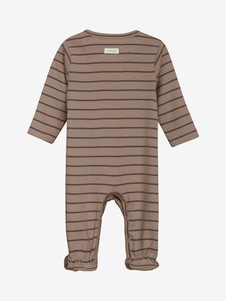 Baumwoll-Strampler mit Füssen Mocha Meringue von Fixoni