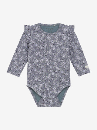 Langarm Body Thistle Lila mit Blumenmuster von Fixoni