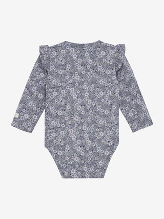 Langarm Body Thistle Lila mit Blumenmuster von Fixoni