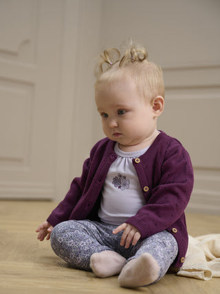 Baby-Leggings Tristle Lila mit Blumenmuster von Fixoni