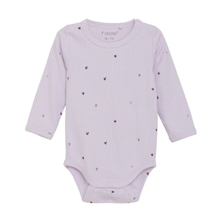 Bambus-Baumwolle Strampler Set mit Body Purple Ash Lila von Fixoni