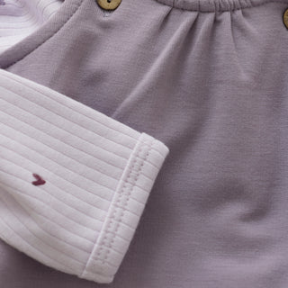 Bambus-Baumwolle Strampler Set mit Body Purple Ash Lila von Fixoni